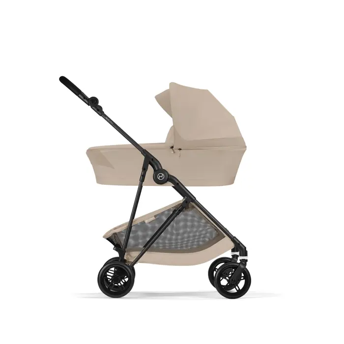 Do wózka Melio Carbon (wózek kupowany osobno), Cybex Melio Cot 2026 - gondola (bez ramy) do wózków Cybex Melio i Melio Carbon, od urodzenia do ok. 6 miesięcy • Almond Beige
