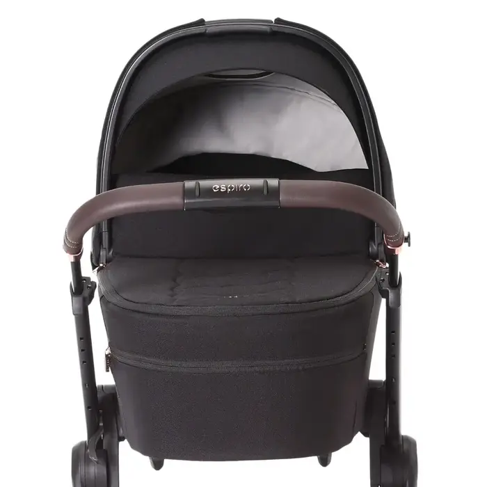Gondola z materacykiem bamboo, Espiro Only - lekki wózek dziecięcy 2w1, potrójna wentylacja gondoli, teleskopowa rączka, dwustronne siedzisko • 519 Vanilla Beige