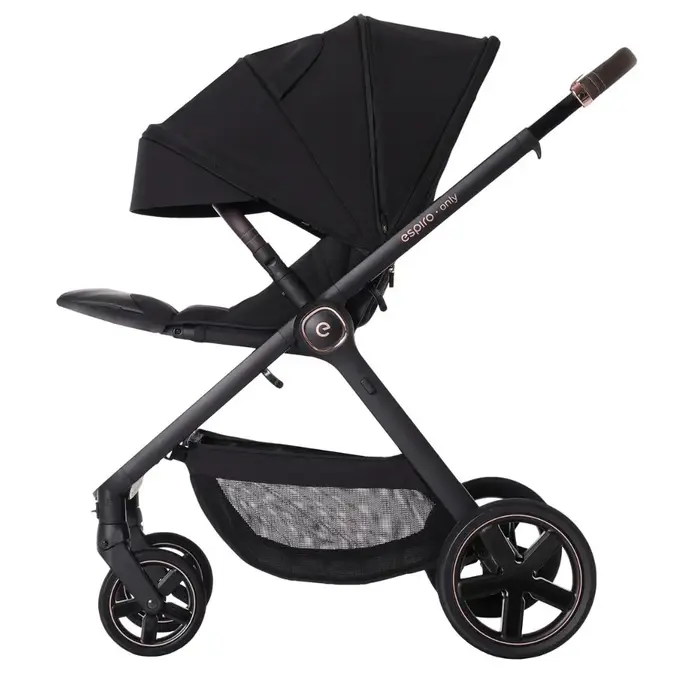Obszerna budka spacerówki, Espiro Only - lekki wózek dziecięcy 2w1, potrójna wentylacja gondoli, teleskopowa rączka, dwustronne siedzisko • 519 Vanilla Beige