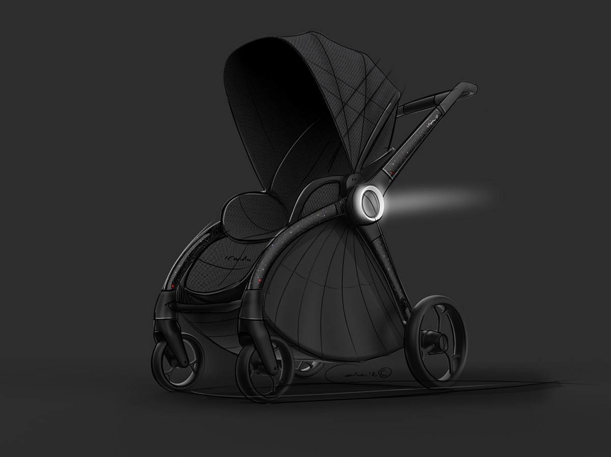 nowe oświetlenie LED wózek dziecięcy iCandy Core 2w1