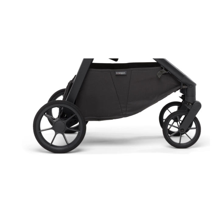 Terenowe koła ETPU i amortyzacja, Mast M.7 - wózek spacerowy premium z odwracanym siedziskiem, kompaktowe składanie, koła ETPU • Dark Grey