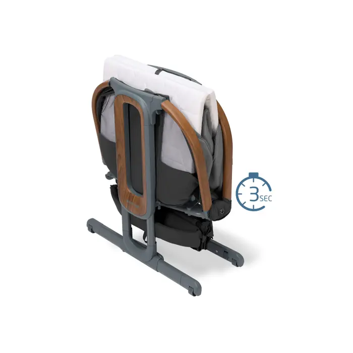 Składanie w kilka sekund, Maxi Cosi Iora Pro - łóżeczko dostawne 2w1, składane, z kołysaniem i 5 poziomami wysokości (0 - 6mc / 0 - 9kg) • Elegance Graphite
