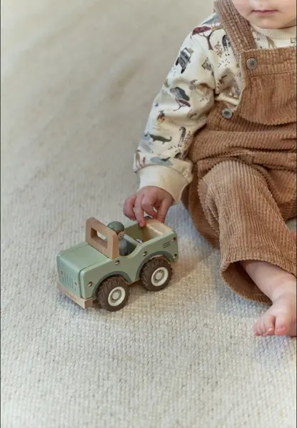 Little Dutch drewniany samochód zielony Safari Friends (LD7484)