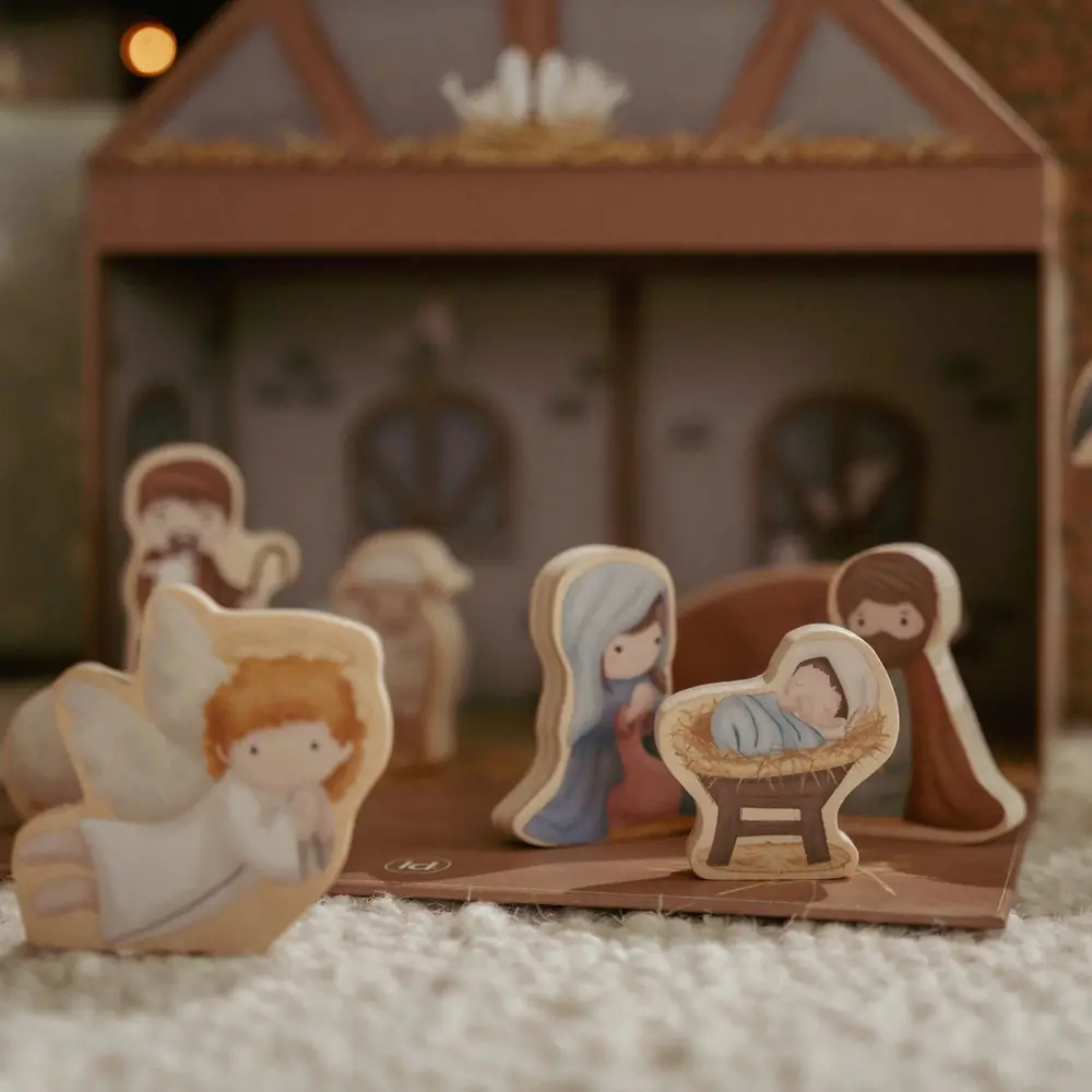 Little Dutch szopka bożonarodzeniowa w walizce z drewnianymi figurkami FSC (LD4879)