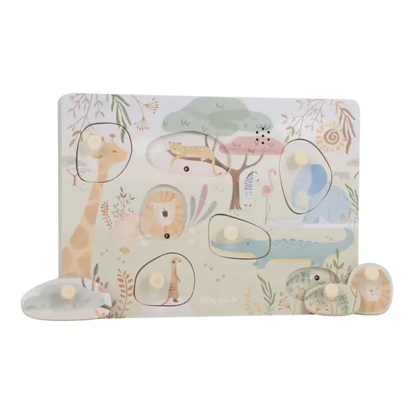 Little Dutch drewniane puzzle dźwiękowe Safari Friends (LD7440)