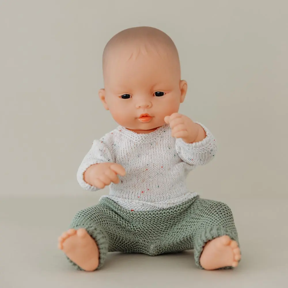 Miniland dzianinowy zestaw dla lalki 32 cm sweterek i spodnie (31656)