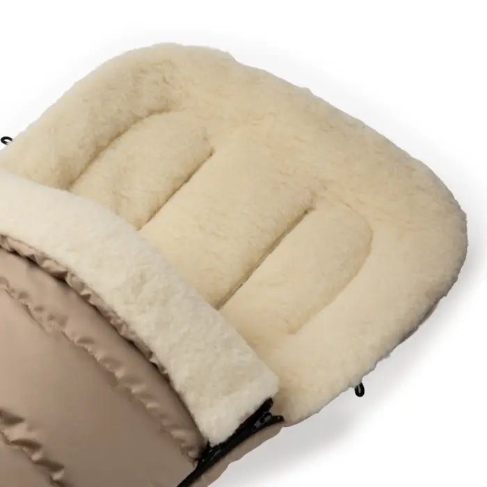 100% wełny owczej Basic, Zaffiro iGrow Nordico - regulowany śpiwór zimowy do wózka z wełną owczą Basic, 0-36 mc • Beige